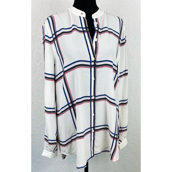 EQUIPMENT • Henri Plaid Silk Long Sleeve Button-Down Shirt, XS - Picture 5 of 13